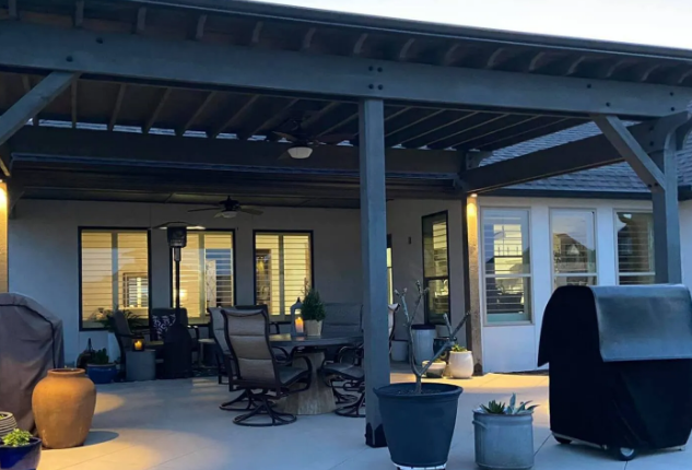 Fireplace With Pergola Broken Arrow